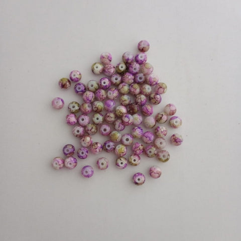Beads Glass - Designer Pink N Green