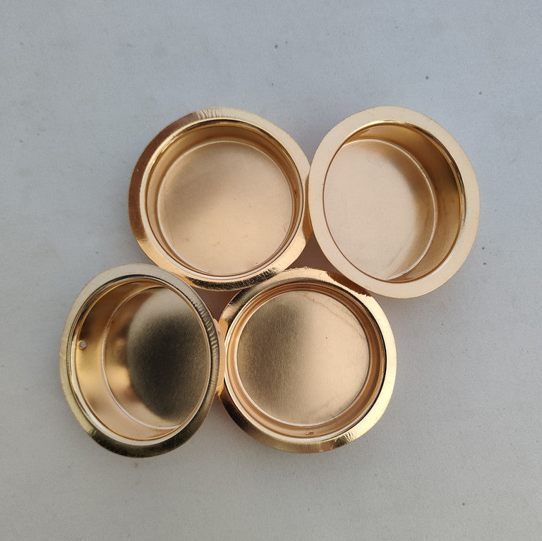 Golden Tealight Holder - Plain with Edge - 2 Pieces