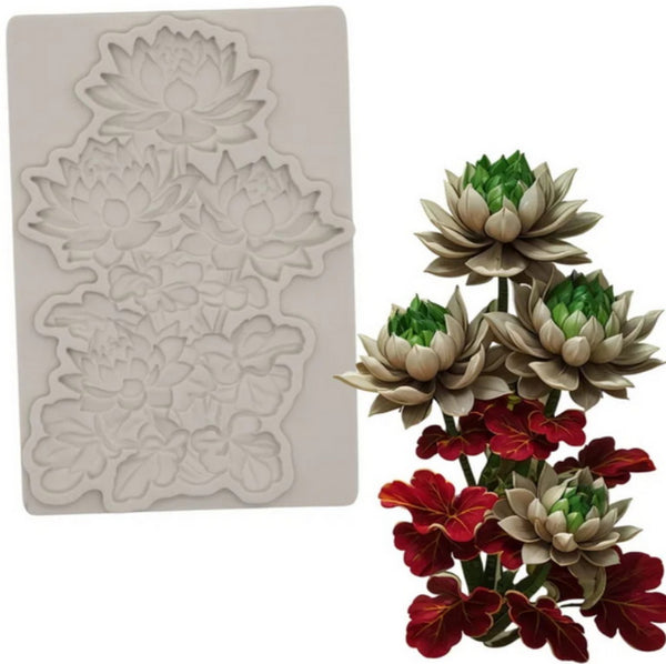 Silicon Mould - 4 Lotus