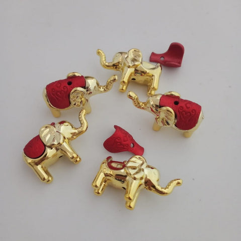 Elephant Charm - Golden N Maroon
