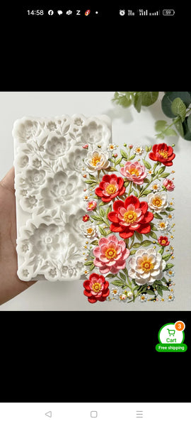 Silicon Mould - Bunch of Flowers
