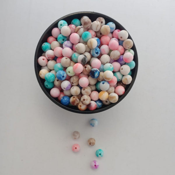 Beads - Multicolour - Pastel - 8mm