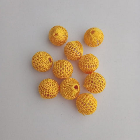 Crochet Ball Bead - Golden Yellow