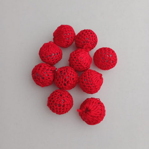 Crochet Ball Bead - Red