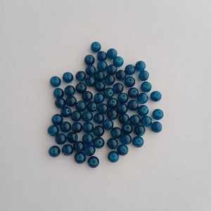 Beads Glass - Peacock Blue