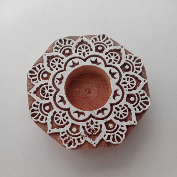 Wooden Tea Light Candle Holder