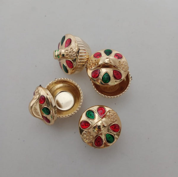 Golden Vati With Lid (Meena) - 2 Pieces