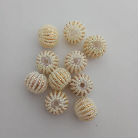 Seed Bead Ball - White