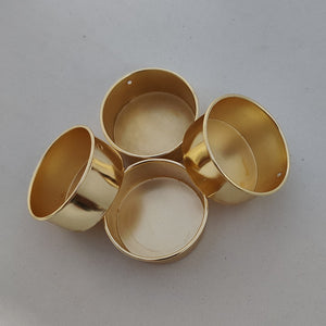 Golden Tealight Holder - Plain with Border - 2 Pieces