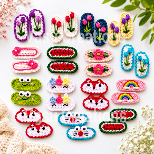 Crochet Hair Clips (Tic Tac)