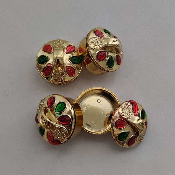 Golden Vati With Lid (Meena) - 2 Pieces