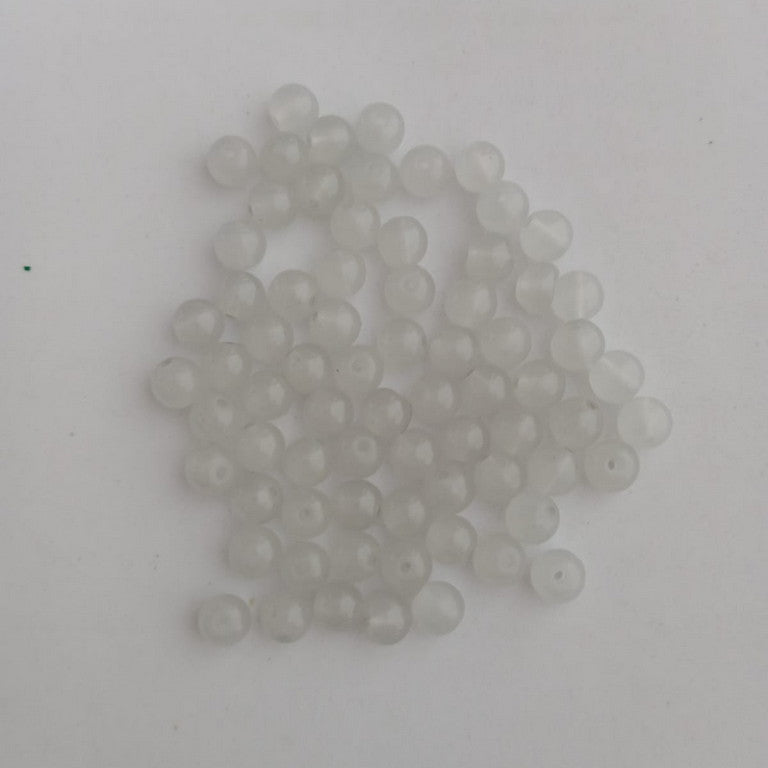 Beads Glass - Whitish Grey