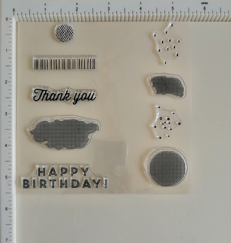 Clear Stamp - Happy Birthday 5.5 X 5.5 Inches, 9 Pieces