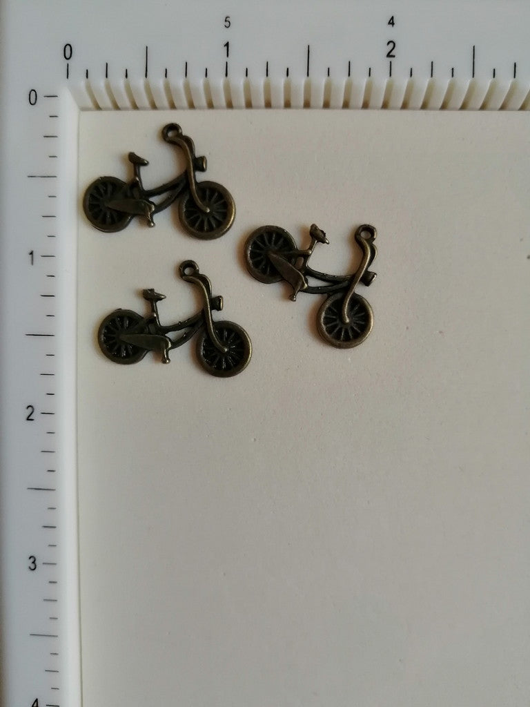 Metal Charms - Cycle Small, 3 Pieces