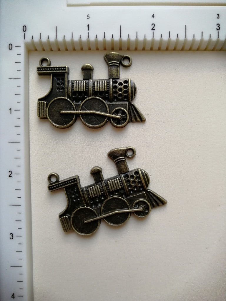 Metal Charms - Engine, 2 Pieces
