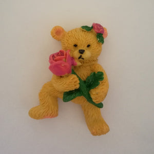 Fridge Magnet - Teddy with Rose