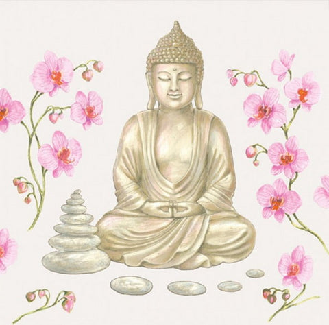 Buddha With Flowers 33 X 33 cm