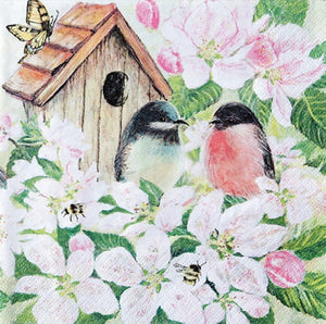 Bird House with Birds 33 x 33 cm