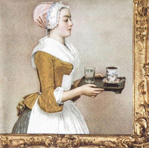 Lady with Tray 33 X 33 cm