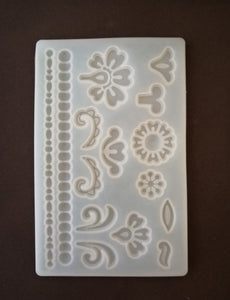 Silicon Mould - 2 Borders n Flowers