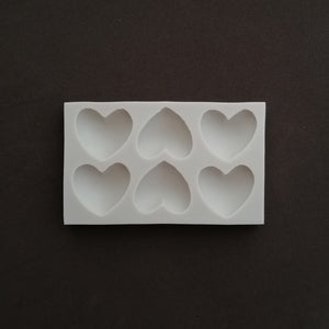 Silicon Mould - 6 Hearts