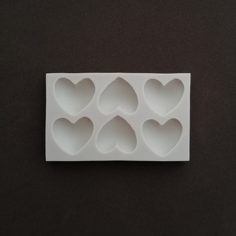 Silicon Mould - 6 Hearts