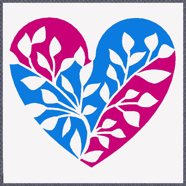 Stencil - Heart with Leaves - 6*6