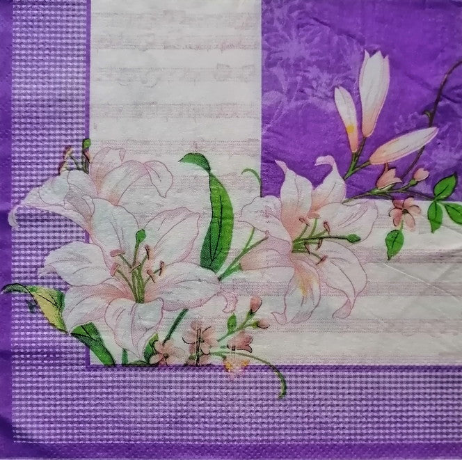 Flowers and Purple Base 33 X 33 cm
