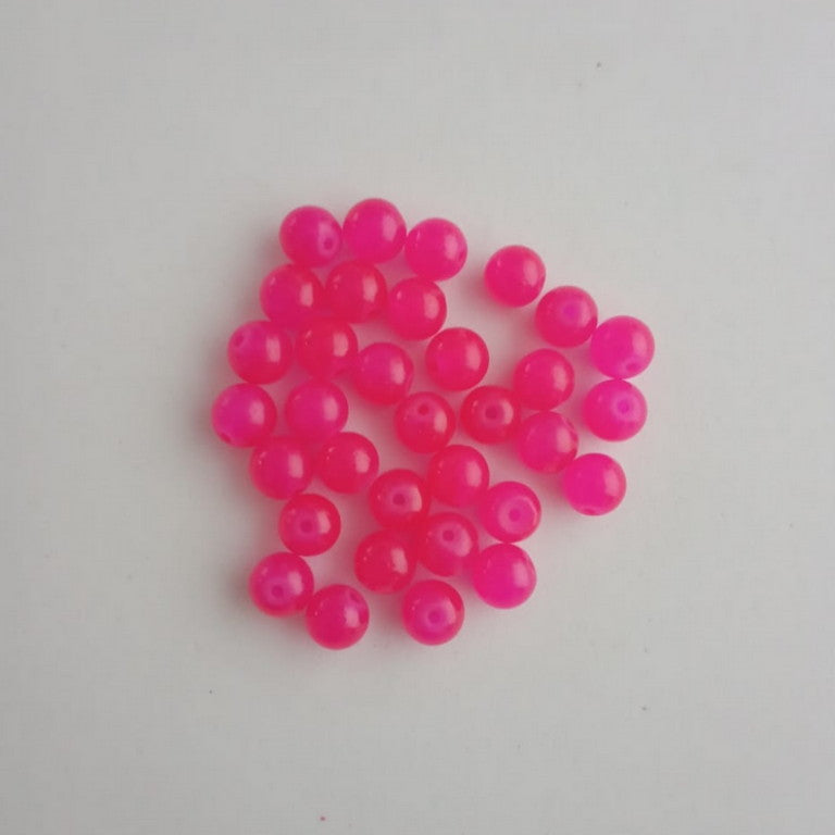 Beads Glass - Bright Pink