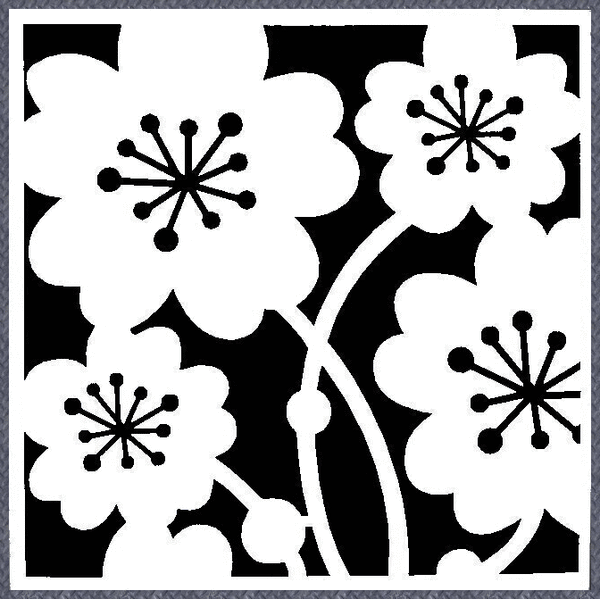Stencil - 4 Flowers - 6*6