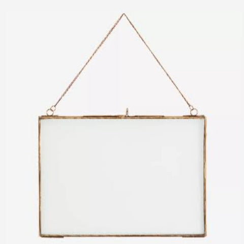 Glass & Metal Hanging Frame - Rectangle