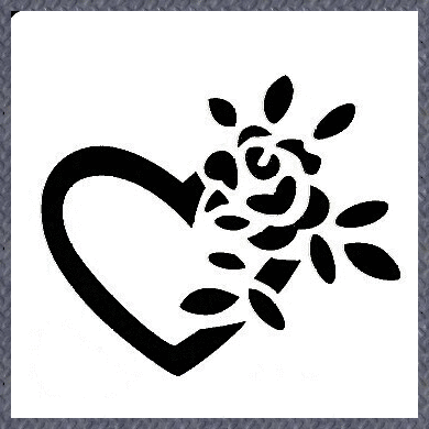 Stencil - Heart n Flower - 5*5