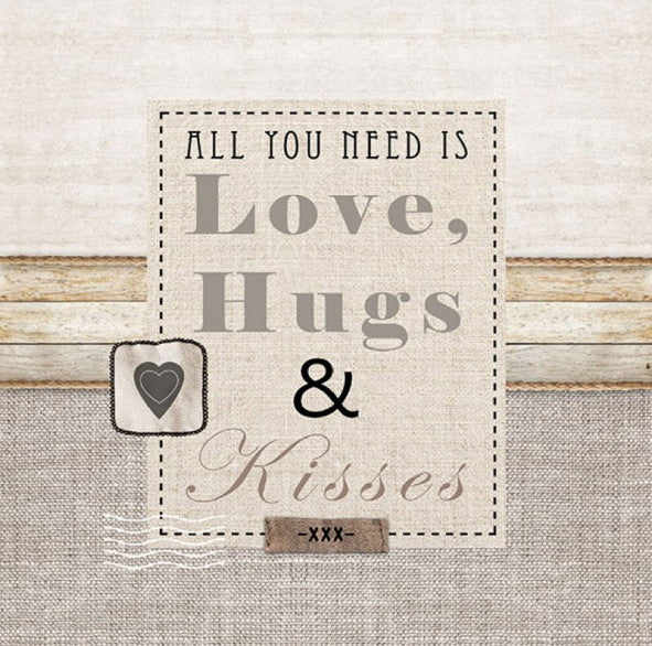 Love, Hugs & Kisses 33 X 33 cm