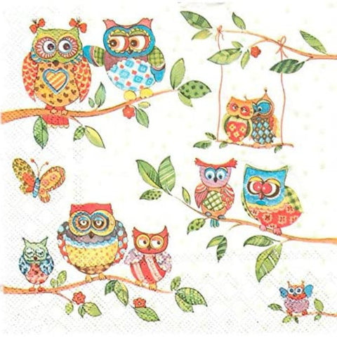 Owls in Summerland 33 X 33 cm