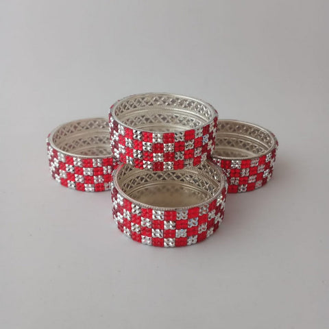 Designer Tealight Holder - Red N Silver