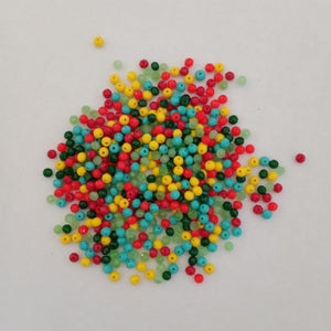 Tyre/Rondelle Shape Beads (4mm) - Multicolour