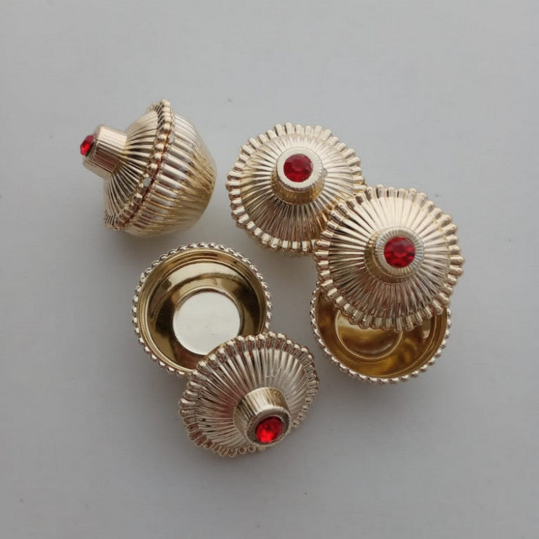 Golden Vati With Lid - 2 Pieces