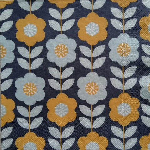 Yellow n Blue Flowers 33 X 33 cm